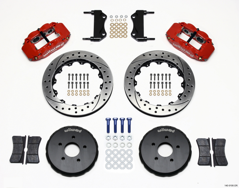 Wilwood Narrow Superlite 6R Front Hat Kit 13.06in Drill Red Nissan 350Z/Fiti G35