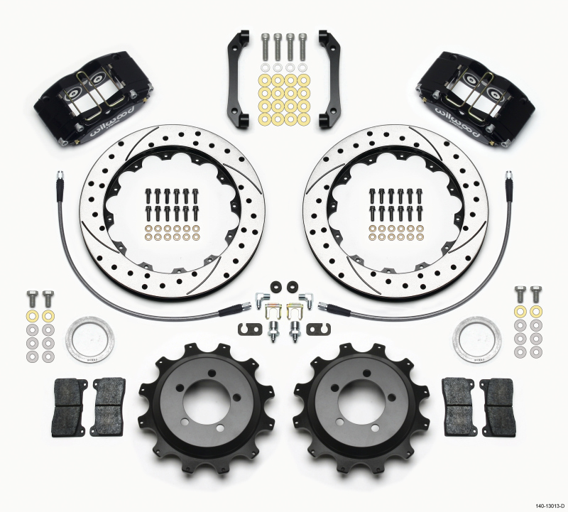 Wilwood Dynapro Radial Rear Kit 12.88in Drilled 2006-2007 Subaru WRX w/Lines