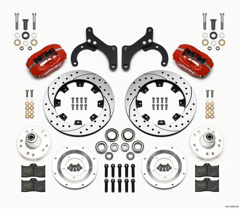 Wilwood Forged Dynalite Front Kit 12.19in Drilled Red 59-64 Chevy Impala / 63-64 Corvette