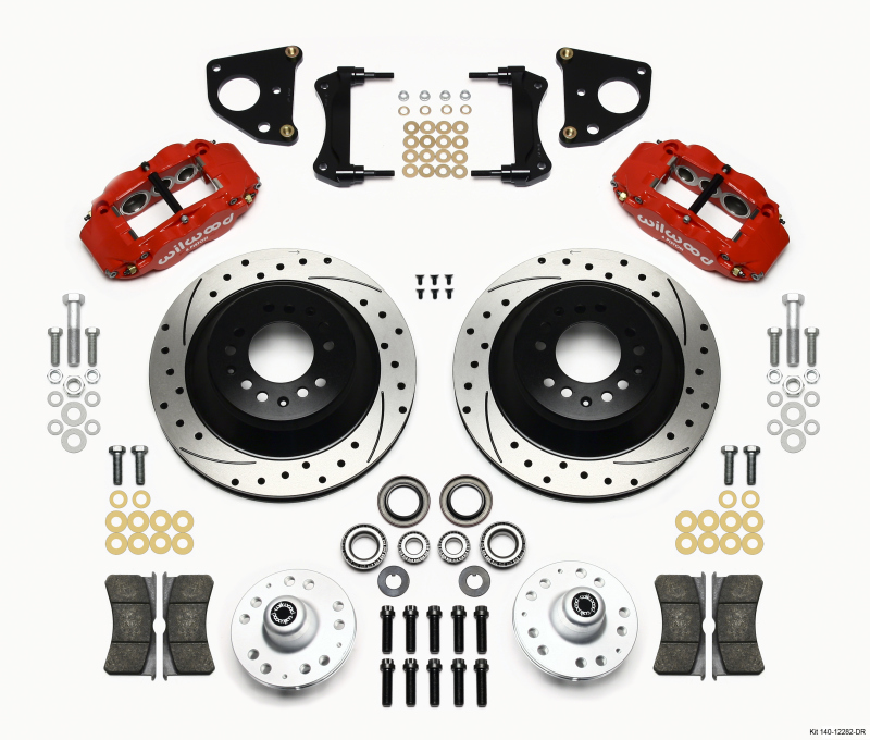 Wilwood Narrow Superlite 6R Front Hub & 1PC Rtr Kit 12.88in Drilled -Red 62-72 CDP B & E Body-Drum