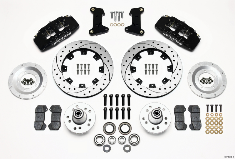 Wilwood Dynapro 6 Front Hub Kit 12.19in Drilled 74-80 Pinto/Mustang II Disc Spindle only