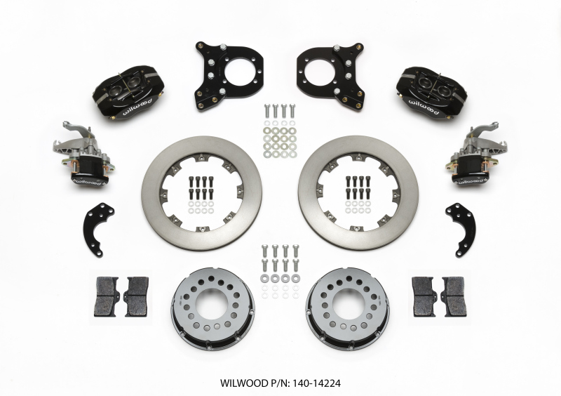 Wilwood Forged Dynalite P/S Rear Kit w/MC4 P-Brake Chev 12 Bolt w/Clip Eliminator