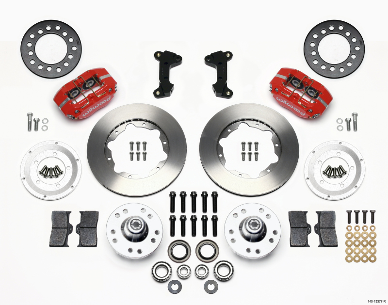 Wilwood Dynapro Dust-Boot Front Kit 11.00in Red 74-80 Pinto/Mustang II Disc Spindle only