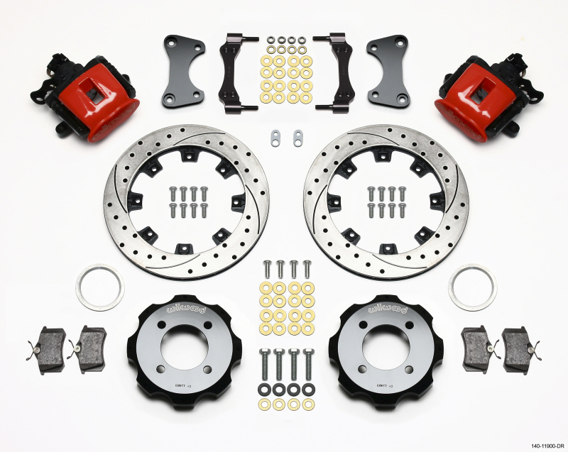 Wilwood Combination Parking Brake Rear Kit 11.75in Drilled Red 2011 Fiesta Rear
