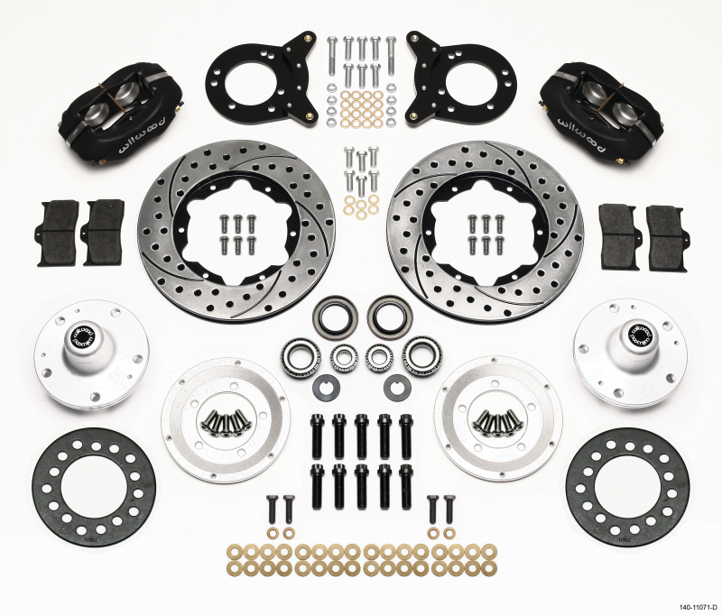 Wilwood Forged Dynalite Front Kit 11.00in Drilled 1965-1969 Mustang Disc & Drum Spindle