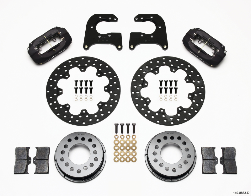 Wilwood Forged Dynalite Rear Drag Kit Drilled Rotor Mopar/Dana 2.50in Off w/Snap Ring Bearing