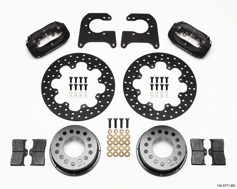 Wilwood Forged Dynalite Rear Drag Kit Drilled Rotor Chevy 12 Bolt-Spec 3.15in Bearing