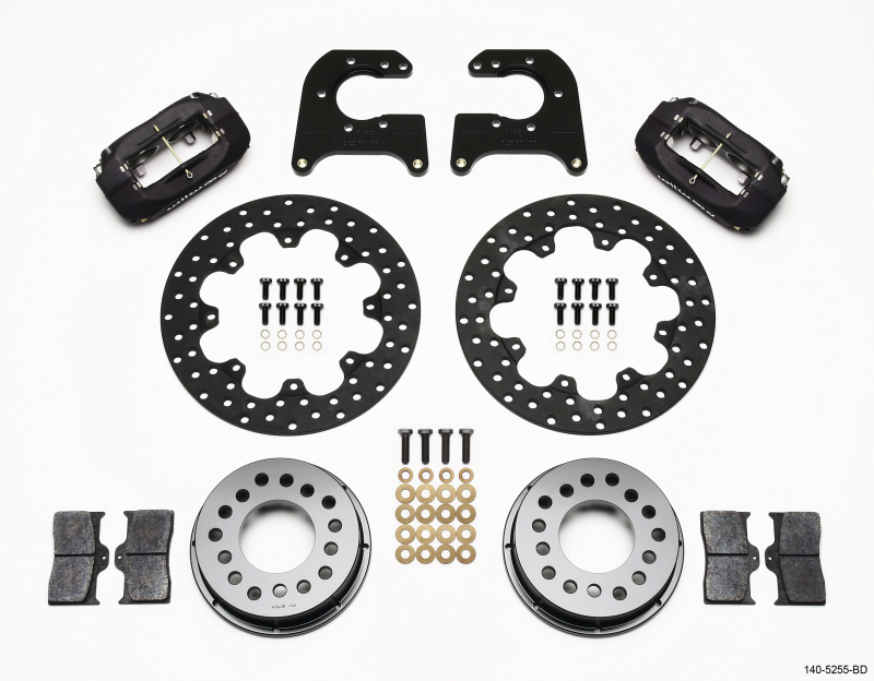 Wilwood Forged Dynalite Rear Drag Kit Drilled Rotor Mopar/Dana 2.36in Off w/Snap Ring Bearing