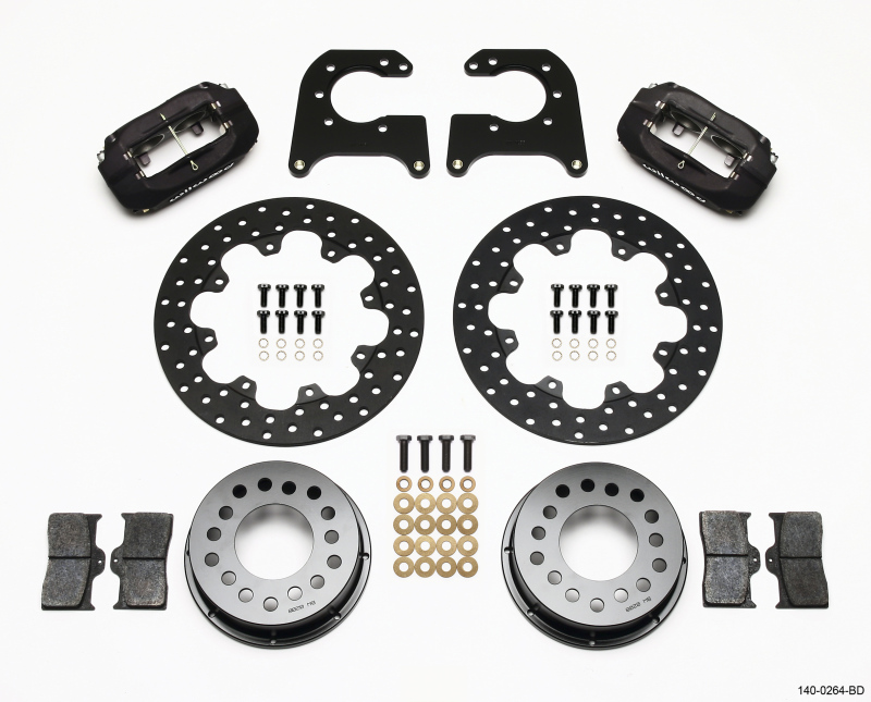Wilwood Forged Dynalite Rear Drag Kit Drilled Rotor 58-64 Olds/Pontiac 1/2in Studs