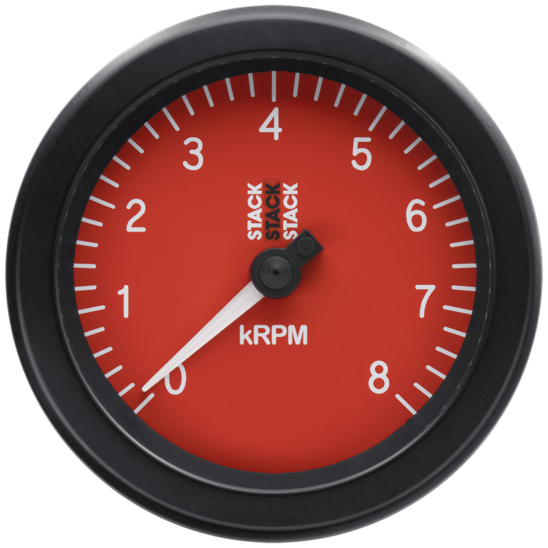 Autometer Stack Sport 88mm 0-8K RPM Tachometer - Red
