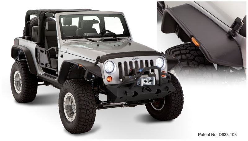 Jeep Wrangler JK 2-Door Bushwacker Flat Style Fender Flare Kit (2007-2013)