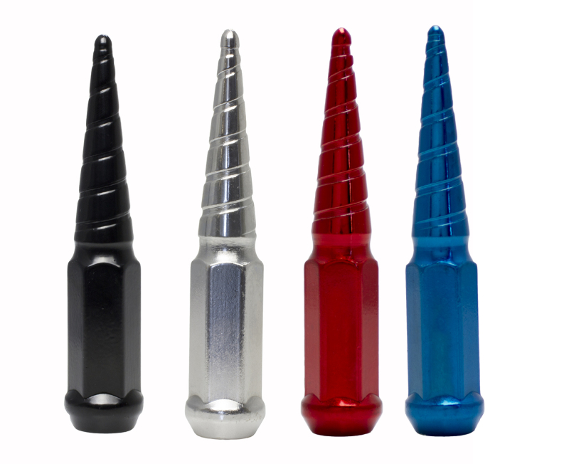 Wheel Mate Twisted Spiked Lug Nuts Set of 24 - Black M14x1.50