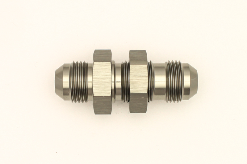 DeatschWerks 8AN Male Flare To 8AN Male Flare Bulkhead Adapter (Incl. Nut)