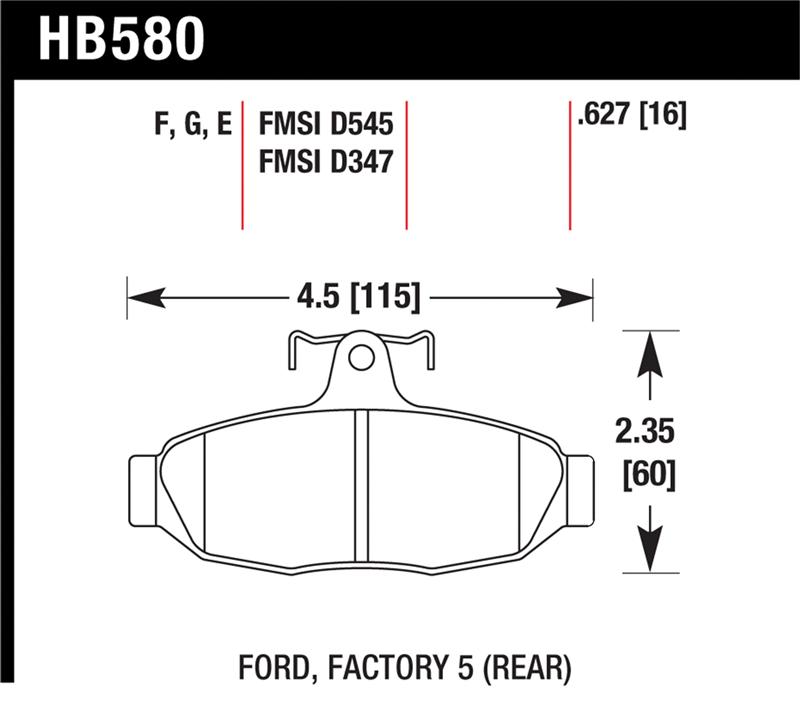 Hawk 86-92 Ford Taurus SHO / 89-92 Ford Thunderbird Super Coupe Blue 9012 Race Rear Brake Pads