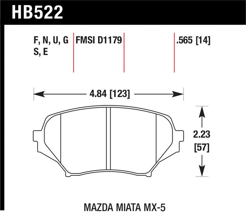 Hawk 06-10 Mazda Miata Mx-5 Base Blue 9012 Race Front Brake Pads