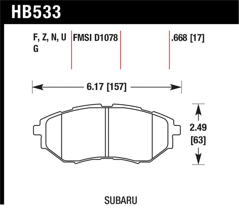 Hawk 05-08 LGT D1078 DTC-60 Race Front Brake Pads