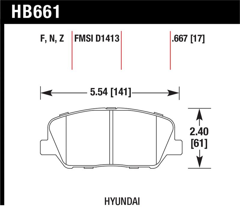 Hawk 10 Hyundai Genesis Coupe (w/o Brembo Breaks) HP+ Autocross Front Brake Pads