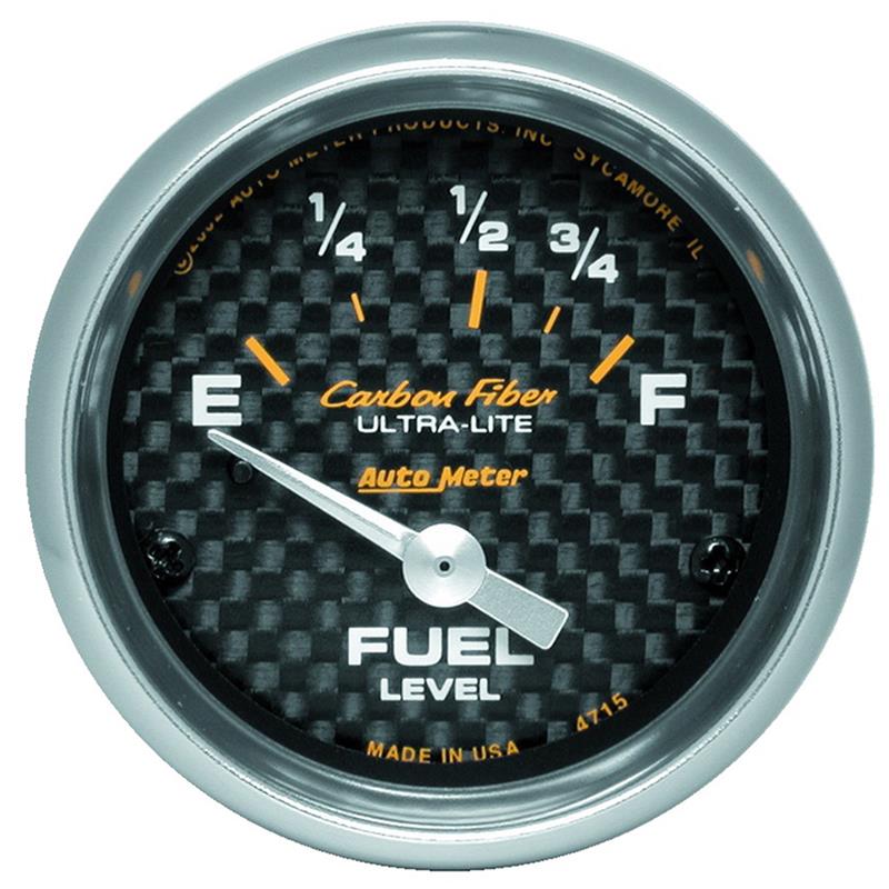 Autometer Carbon Fiber 52mm 73E-10F Electronic Fuel Level Gauge