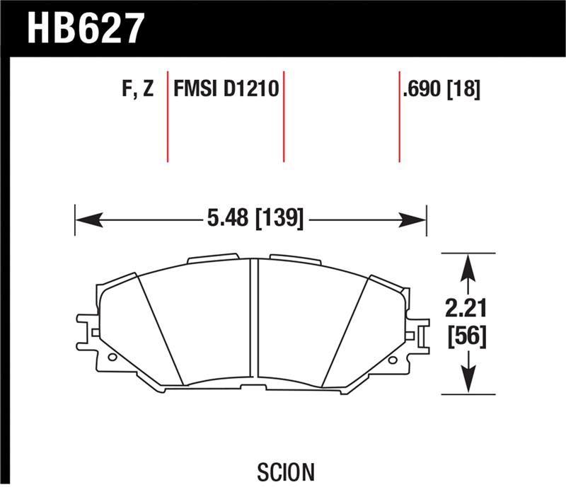 Hawk 08-11 Scion xB / 08-10 Scion xD / 09-10 Toyota Corolla / 09-10 Matrix / 06-10 Rav4 / 10 Lexus H