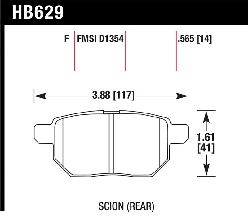 Hawk 08-11 Scion xB / 09-10 Toyota Corolla / 09-10 Matrix / 10 Prius  HPS Street Rear Brake Pads