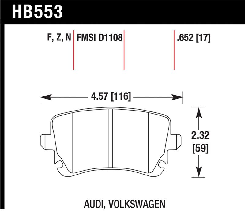 Hawk 06-07 Audi A6 Quattro / 03-04 RS6 / 04-08 S4 HPS Street Rear Brake Pads