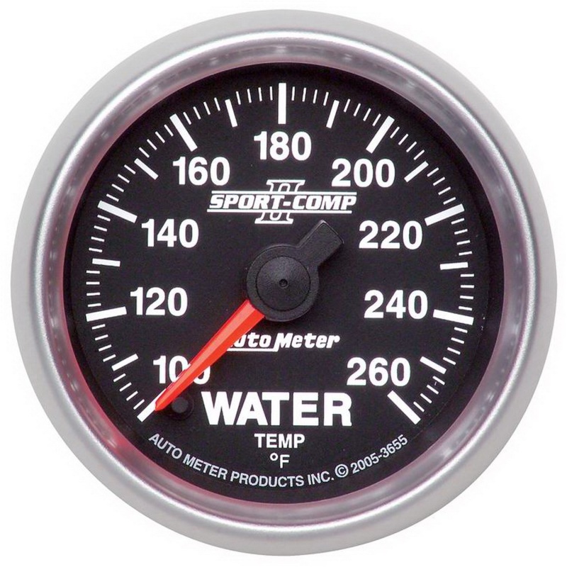 Autometer Sport-Comp II 52.4mm 100-260 Deg. F Water Temperature Gauge