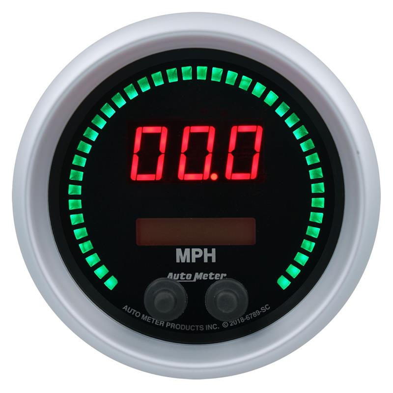 Autometer 85.7mm Black Switchable 260 MPH / 260 KM/H Speedometer Sport-Comp Elite Digital Gauge