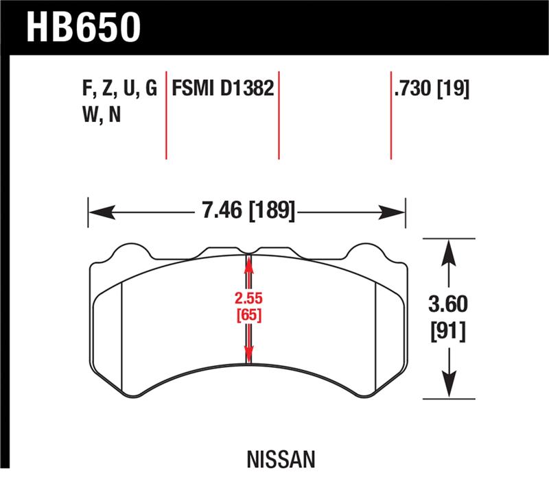 Hawk 09-11 Nissan GT-R DTC-60 Motorsports Front Brake Pads