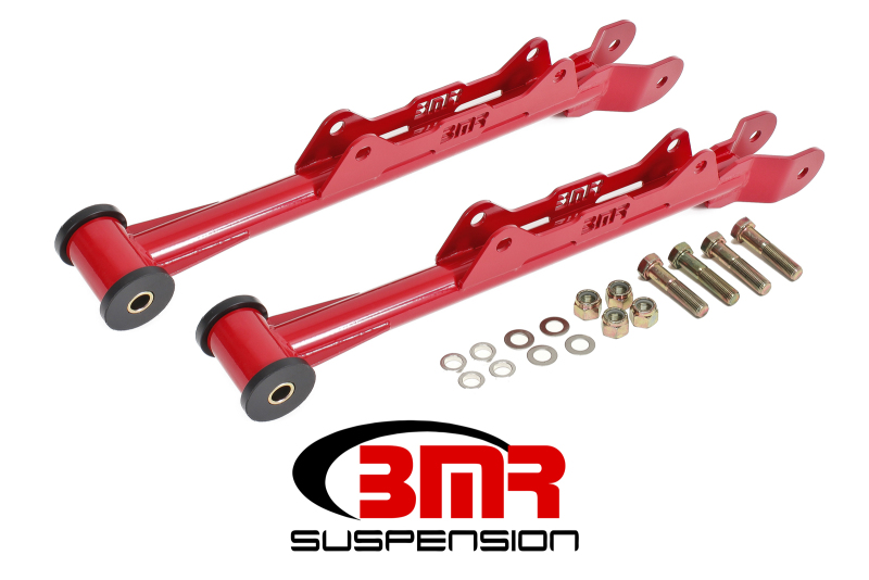 BMR 10-15 5th Gen Camaro Chrome Moly Non-Adj. Rear Lower Control Arms (Delrin) - Red