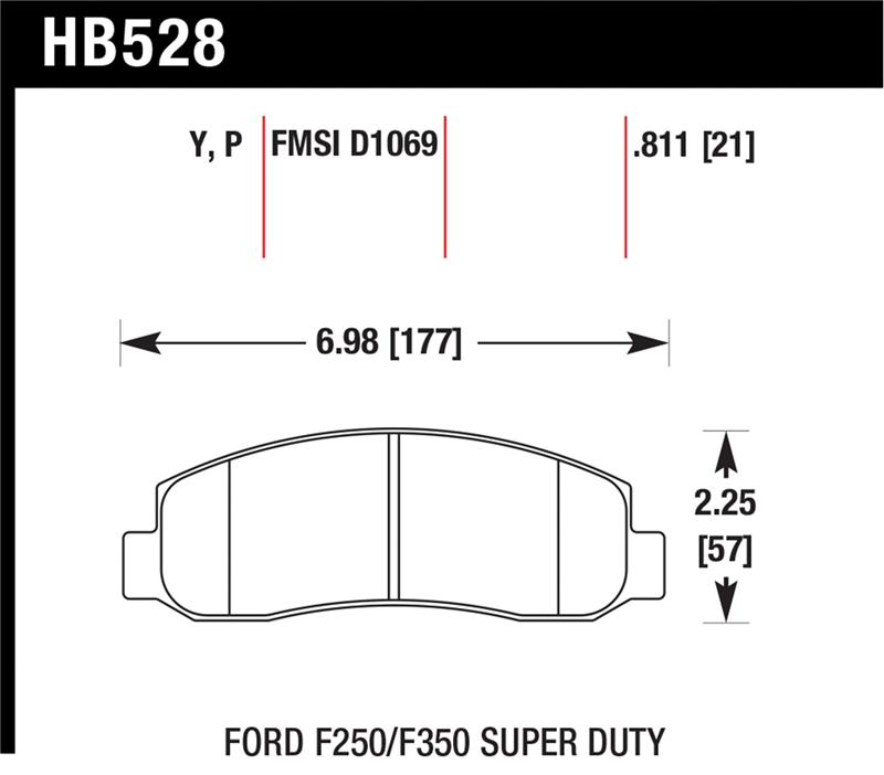Hawk 05-11 Ford F250/F350 / 2011 Ford F550 Super Duty Street Front Brake Pads