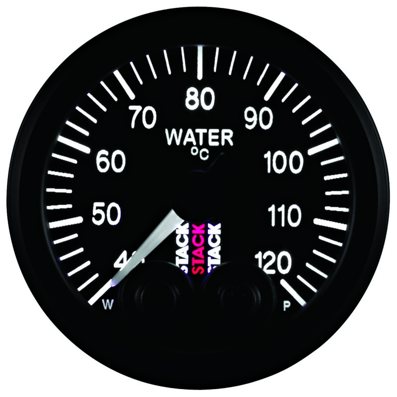 Autometer Stack 52mm 40-120 Deg C 1/8in NPTF Male Pro-Control Water Temp Gauge - Black