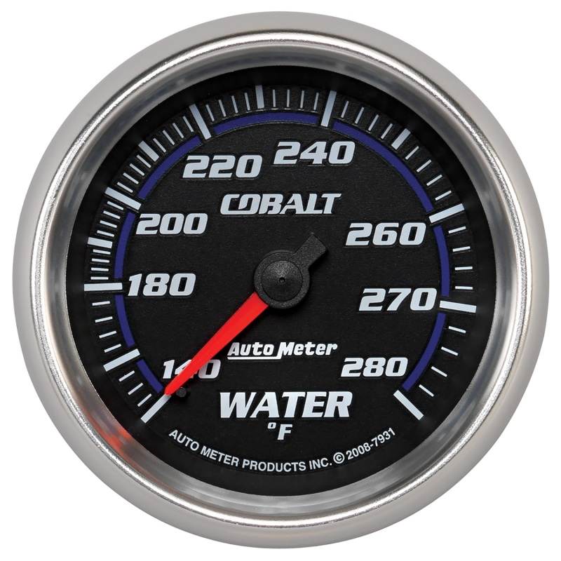 Autometer Cobalt 66.7mm 140-280 degree F. Water Temperature Gauge