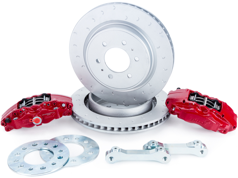 Alcon 10-14/17-18 Raptor/09-17 F150 360x32 Rotors 4-Piston Rear Brake Kit w/o Elect Park Brake - Red