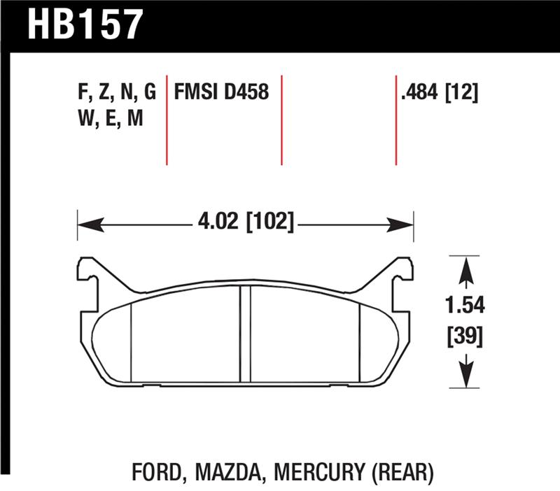Hawk 89-93 Miata HPS Street Rear Brake Pads (D458)