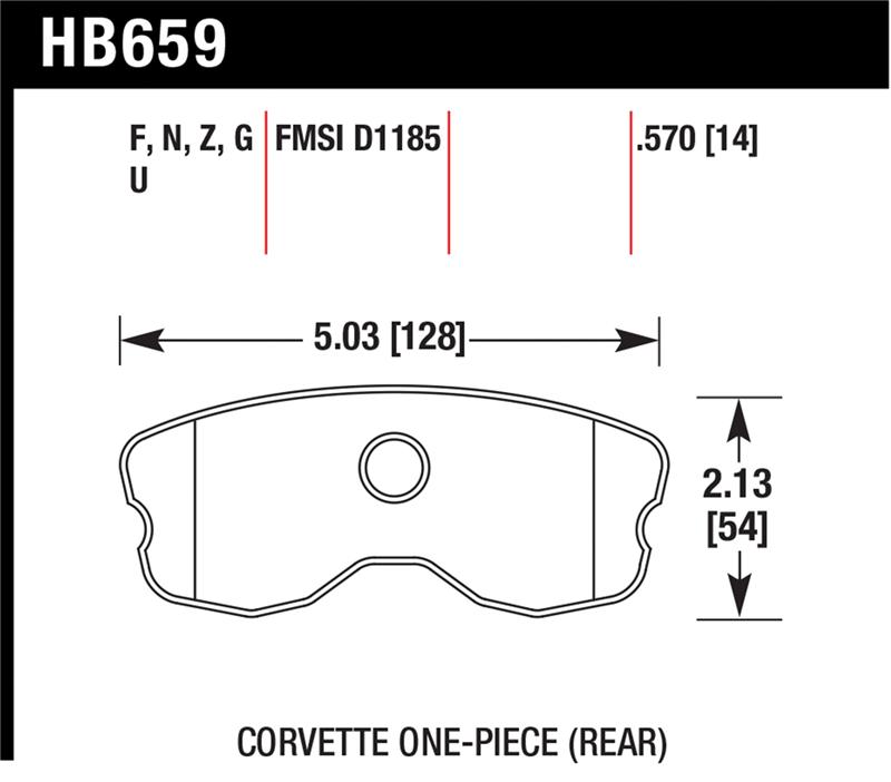 Hawk 06-10 Chevy Corvette (Improved Pad Design) Rear HP+ Street Brake Pads