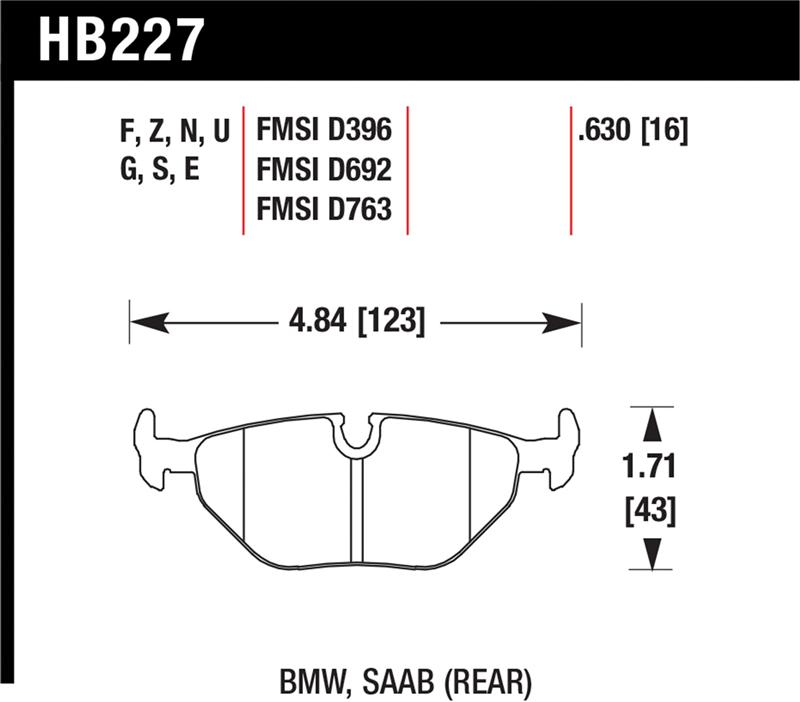 Hawk 92-95 BMW 325iS HT-10 Race Rear Brake Pads