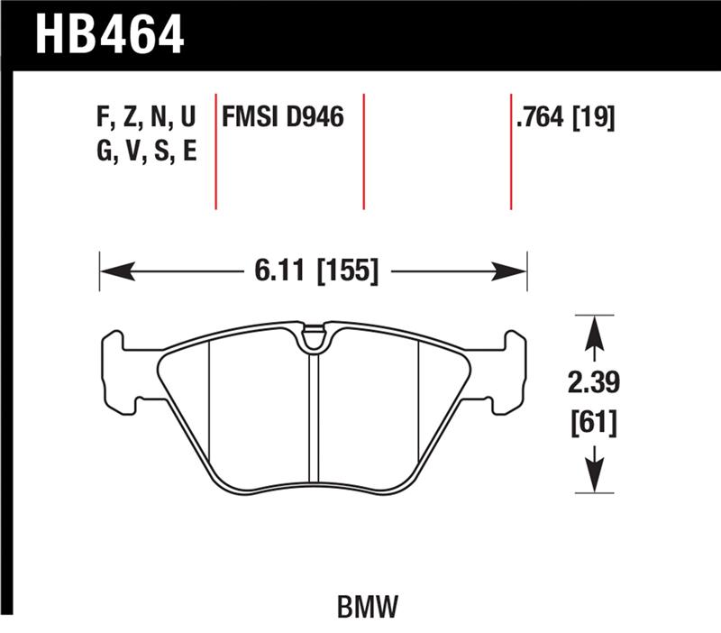 Hawk BMW 330Ci/330i/330Xi/M3/X3/Z4 HT-10 Front Race Pads