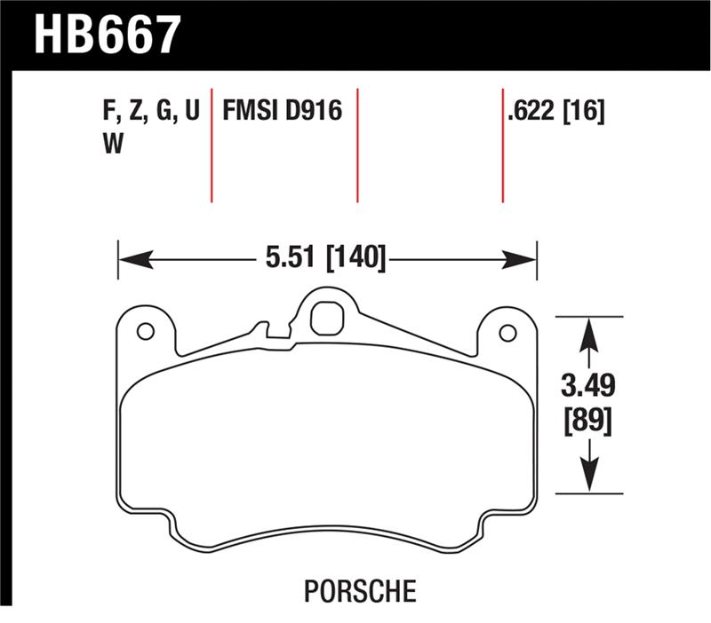 Hawk 02-05 Porsche 911 Carrera 4 Turbo Look/Carrera 4S Front Street Performance Ceramic Brake Pads