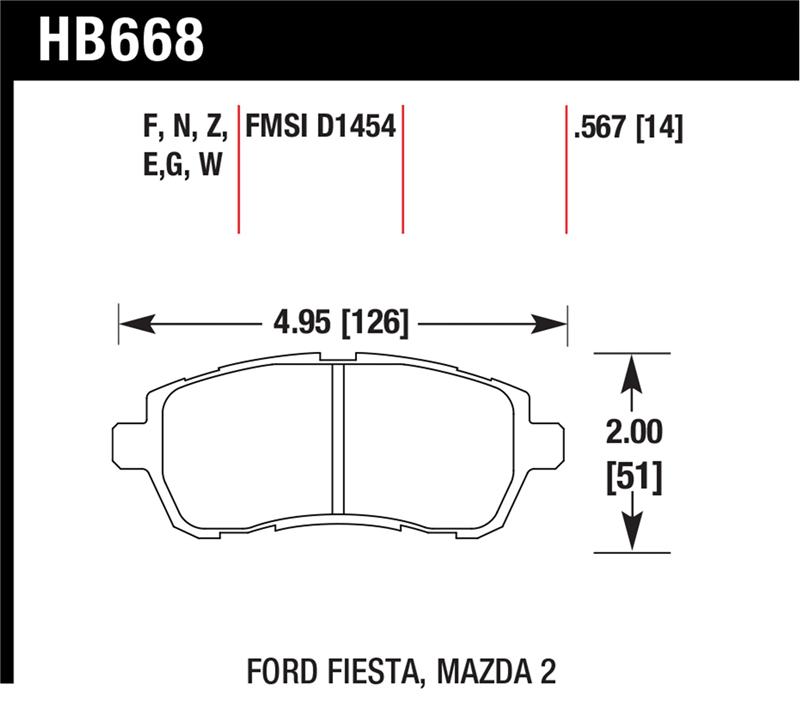 Hawk 11 Ford Fiesta S/SE/SL Blue 9012 Front Race Brake Pads