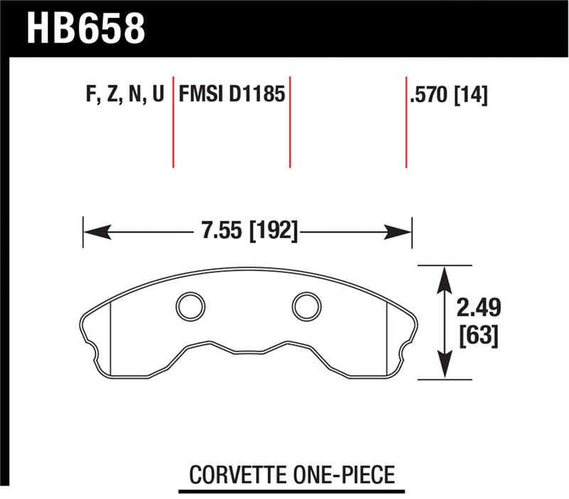 Hawk 10-11 Chevy Corvette Grand Sport / 06-08 Corvette Z06 (1 piece) Front DTC-70 Race Brake Pads