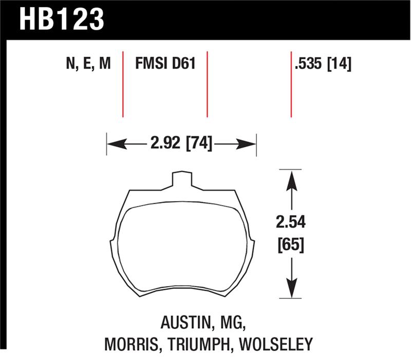 Hawk 66-79 MG Midget / 75-80 Triumph TR7 Blue 9012 Front Race Brake Pads
