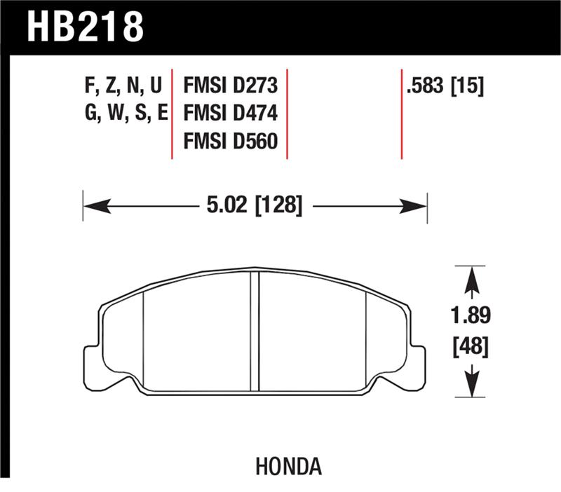 Hawk Honda Accord/Civic/CRX Front Race Blue 9012 Brake Pads