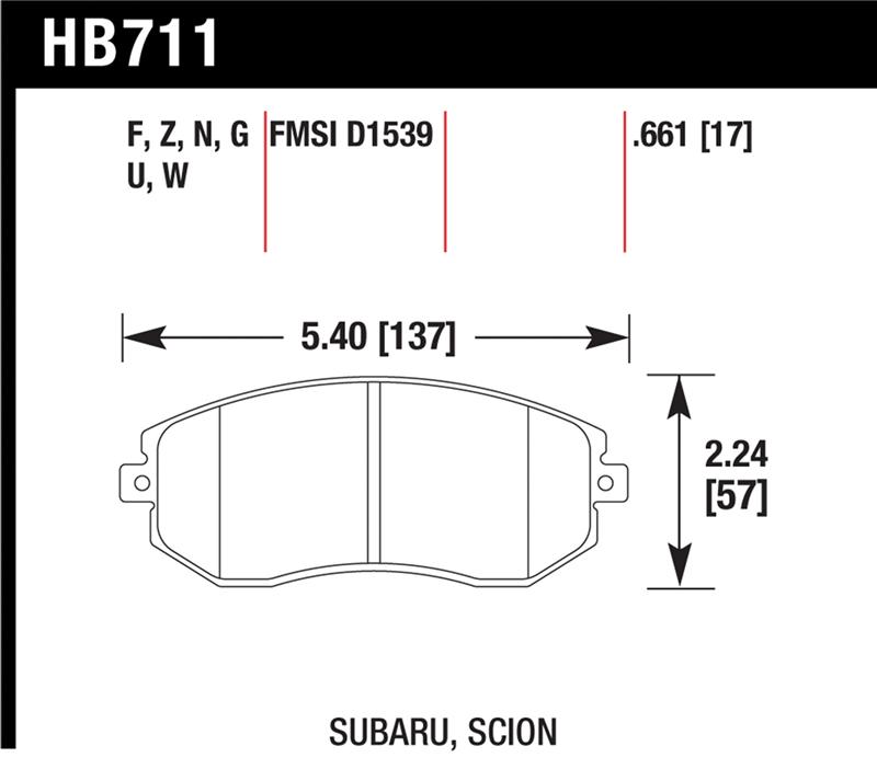 Hawk 13 Subaru BRZ / 13 Scion FR-S Perf. Ceramic Front Street Brake Pads