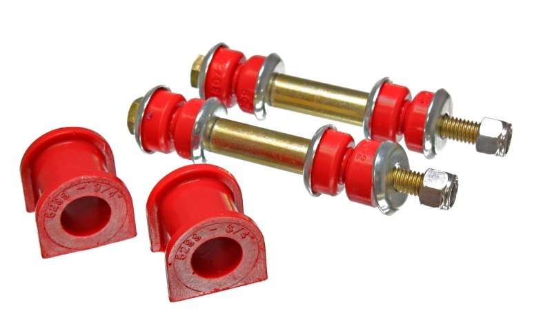 Energy Suspension 90-96 Ford Escort/ZX2 Red 3/4in Rear Sway Bar Bushing Set (Inc End Link Bushings)
