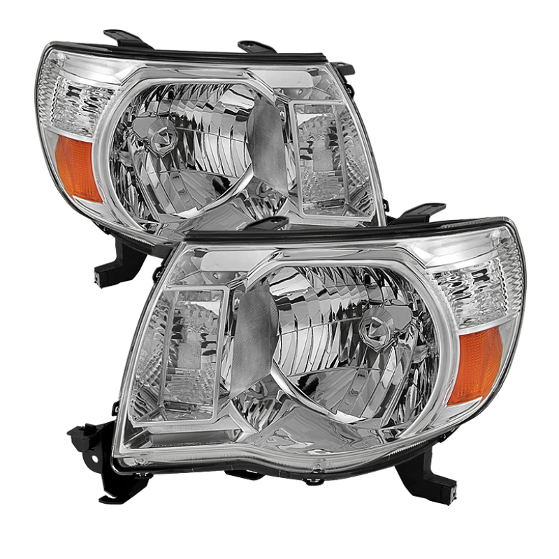 xTune Toyota Tacoma 05-11 Amber Crystal Headlights Chrome HD-JH-TT05-AM-C