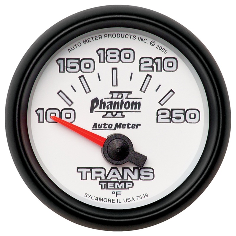 Autometer Phantom II 52.4mm Short Sweep Electronic 100-350 Def F Transmission Temperature Gauge