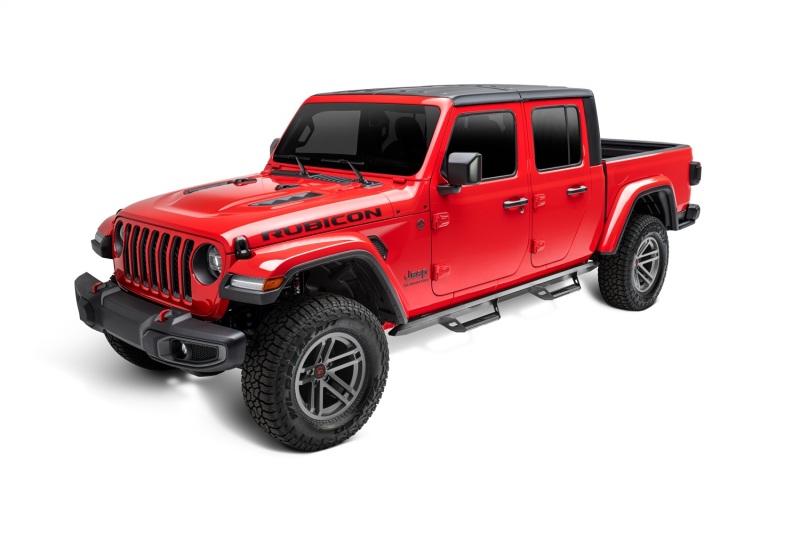 N-Fab Predator Pro Step System 2019 Jeep Wrangler JT 4DR Truck Full Length - Tex. Black