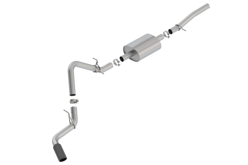 Borla 2019 Silv/Sierra C/B Exhaust S-Type 1500 5.3L V8 2DR REG. CAB, STD. BED WB 126 Blk Chrome Tip
