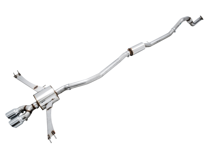 AWE Tuning 2016+ Honda Civic Si Touring Edition Exhaust w/Front Pipe & Dual Chrome Silver Tips