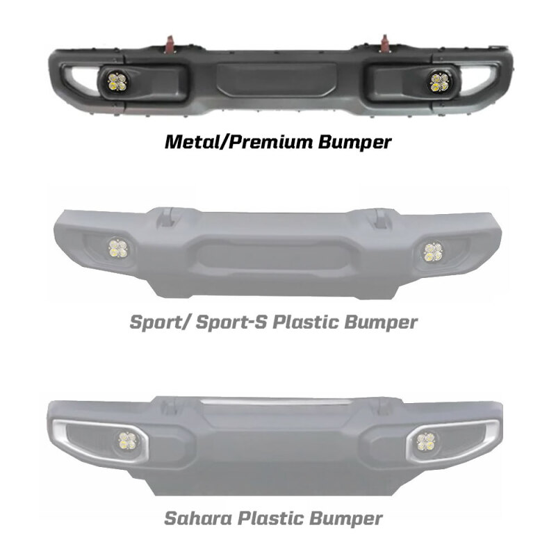 Baja Designs 2018 Wrangler JL Rubicon Squadron R Pro Fog Pocket Kit